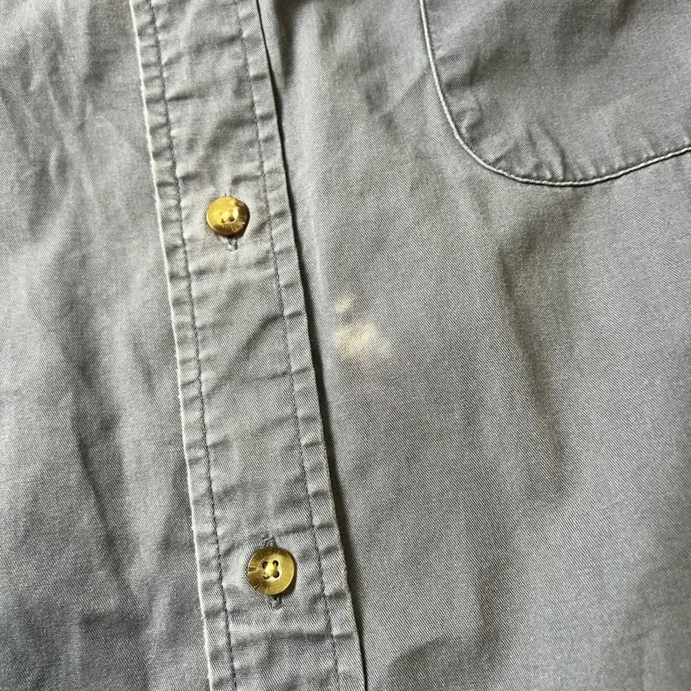 Eddie Bauer Button Down Shirt Men XL Gray Long Sleeve Cotton Outdoor Classic V17